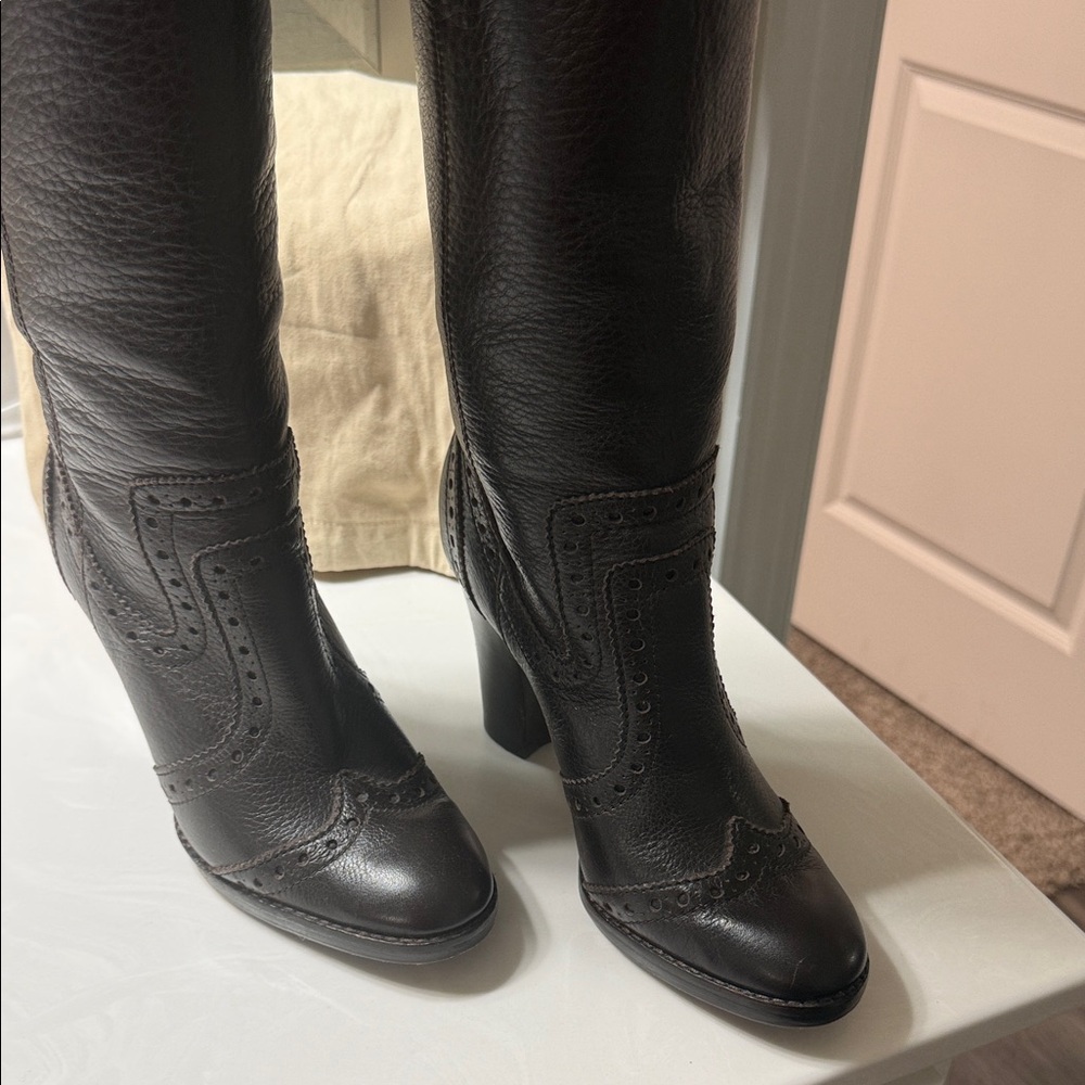 Michael Kors Dark Brown Heeled Boots - Picture 2 of 2
